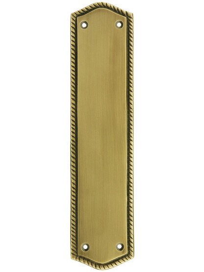 11 inch Rope Push Plate In Antique Brass